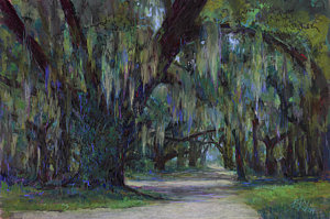 300x199 Spanish Moss Painting By Billie Colson - Spanish Moss Painting