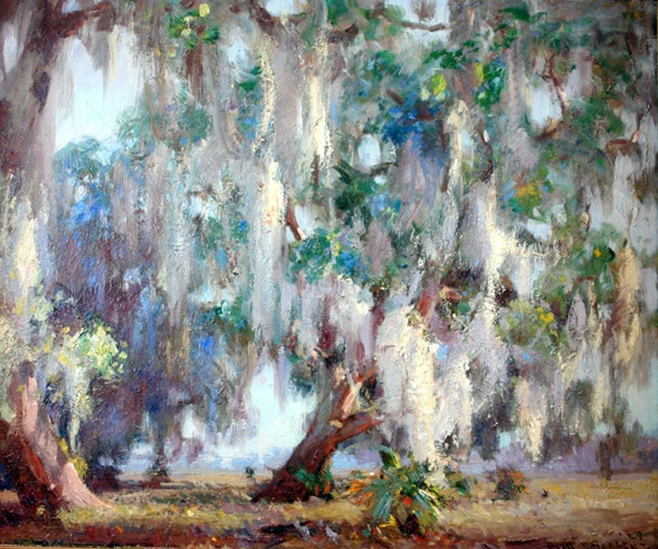 936x780 Virin Paul Turner Sargentlive Oak With Spanish Moss Artists - Spanish Moss Painting