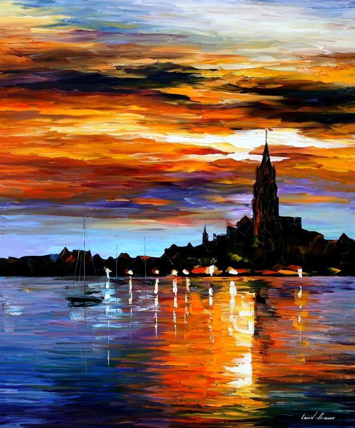 704x850 The Sky Of Spain Palette Knife Oil Painting On Canvas By Leonid - Spanish Painting