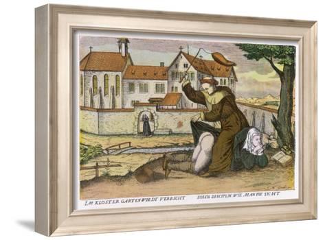 473x350 Monk Gives A Nun An Affectionate Spanking Giclee Print - Spanking Painting
