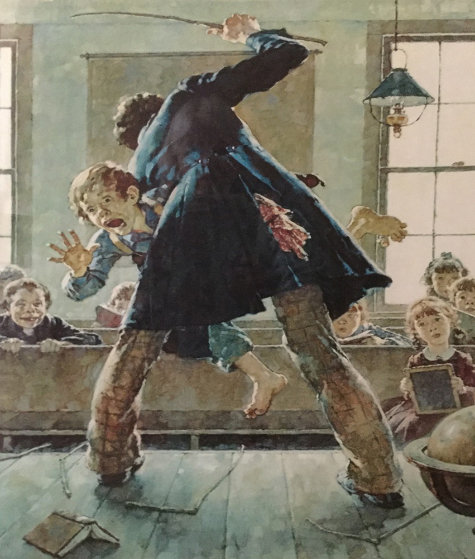 475x559 Spanking Ap 1973 By Norman Rockwell - Spanking Painting