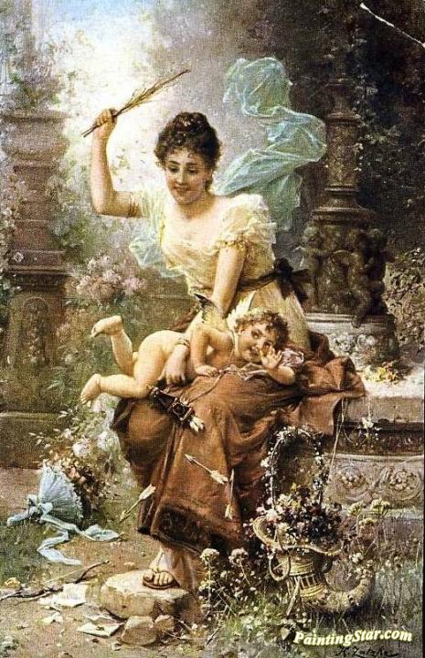 465x720 Venus Spanking Cupid Artwork By Hans Zatzka Oil Painting Amp Art - Spanking Painting