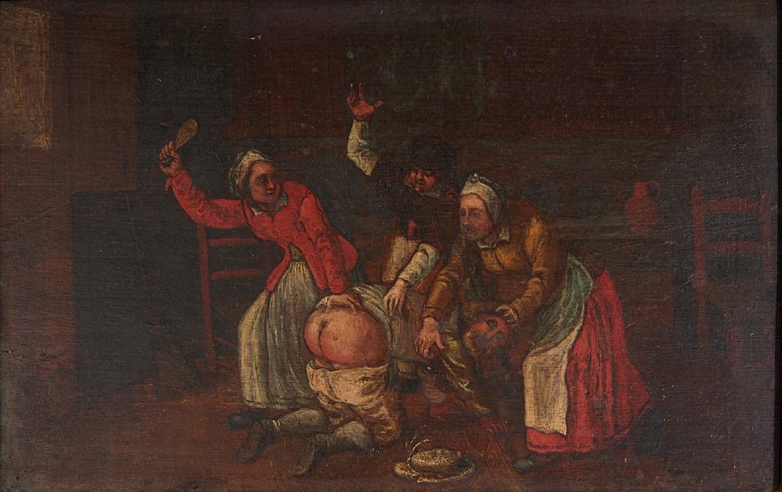 1100x692 Franco Flemish School, Spanking Painting - Spanking Painting