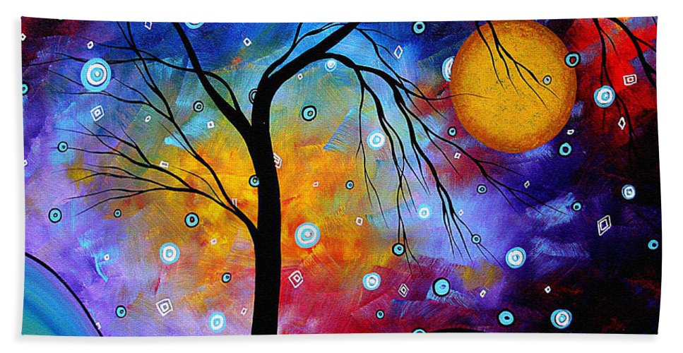 967x500 Winter Sparkle Original Madart Painting Beach Towel For Sale By - Sparkle Painting