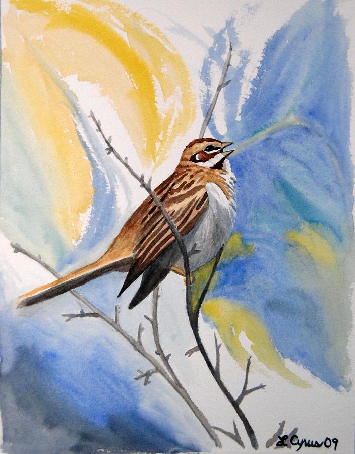 704x900 Watercolor - Sparrow Painting