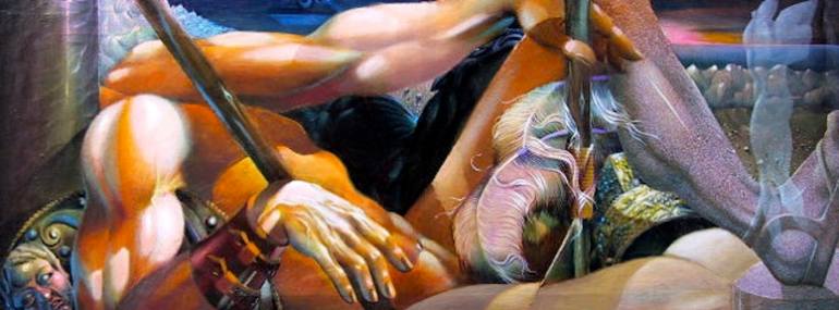 770x285 Saatchirt Spartacus Painting By Caravallio - Spartacus Painting