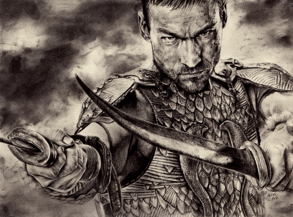 600x445 Spartacus Andy Whitfield By Maniaadun - Spartacus Painting