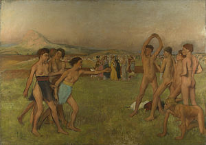 300x211 Young Spartans Exercising - Spartan Painting