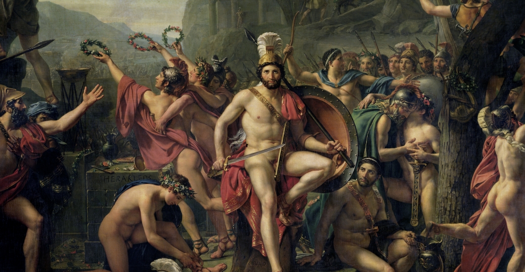 1038x539 By Jacques Louis David - Spartan Painting