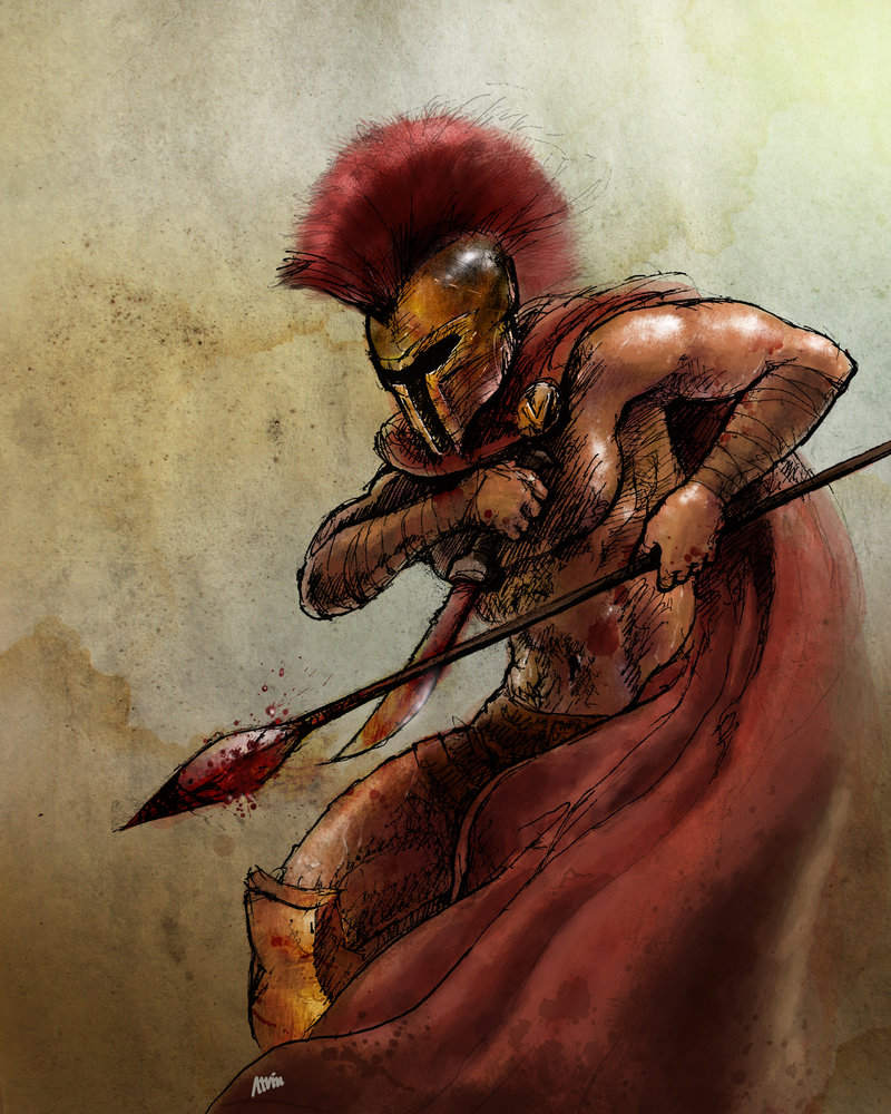 800x1000 Spartan Sketch By Sigma19 - Spartan Warrior Painting
