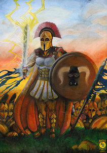 211x300 Spartan Warrior Paintings Fine Art America - Spartan Warrior Painting