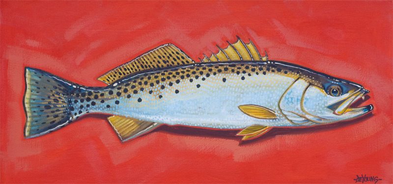800x376 Speckled Trout Giclee Print Derek Deyoung Speckled Trout Art - Speckled Trout Painting