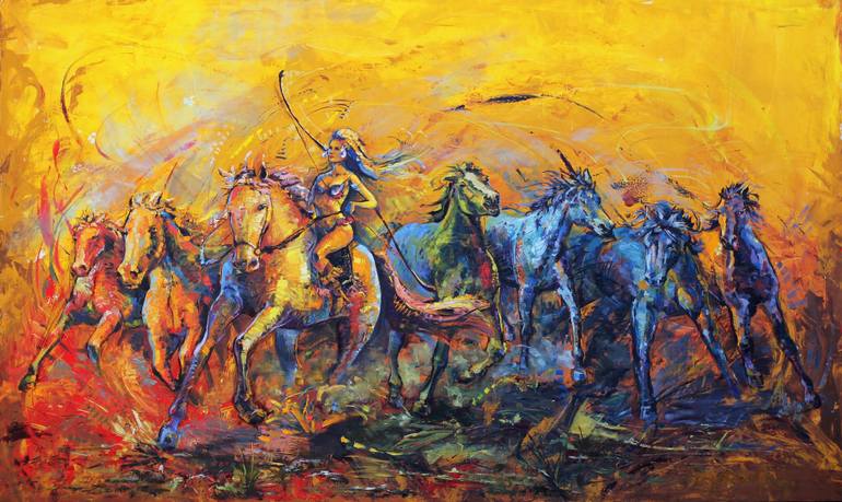 770x459 Saatchi Art Rider And Seven Colors Of The Spectrum Painting By - Spectrum Painting Colors