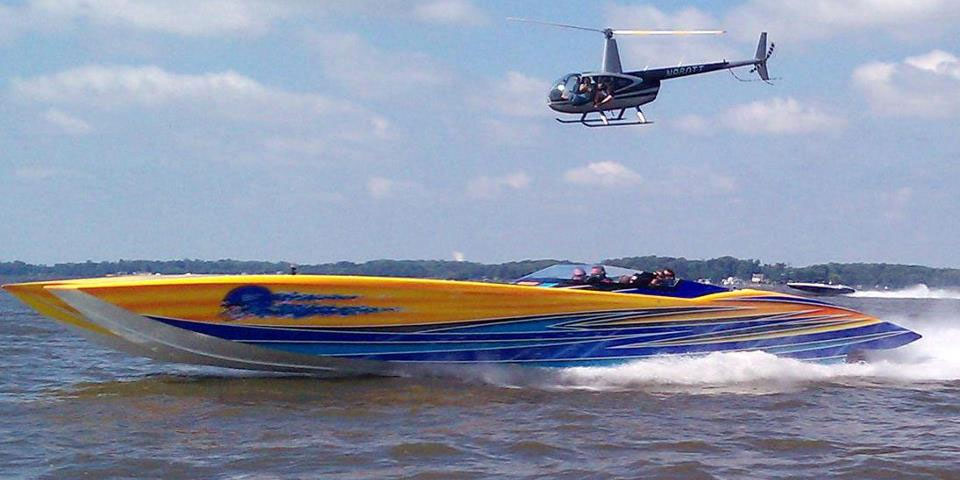 960x480 Custom Paint Graphics - Speed Boat Painting