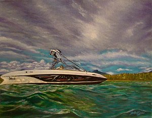 300x234 Speed Boat Paintings - Speed Boat Painting