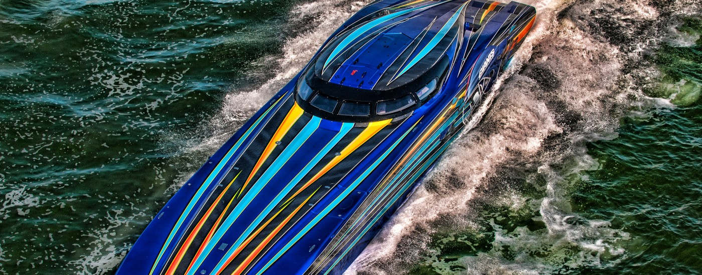 1400x550 Custom Boat Painting And Graphic Design Project Gallery Visual - Speed Boat Painting
