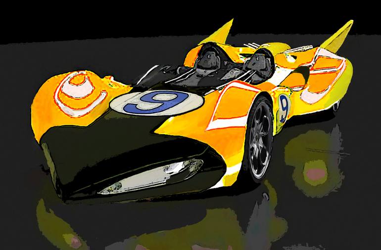 770x505 Saatchi Art Shooting Star Speed Racer Revisited Painting By - Speed Racer Painting