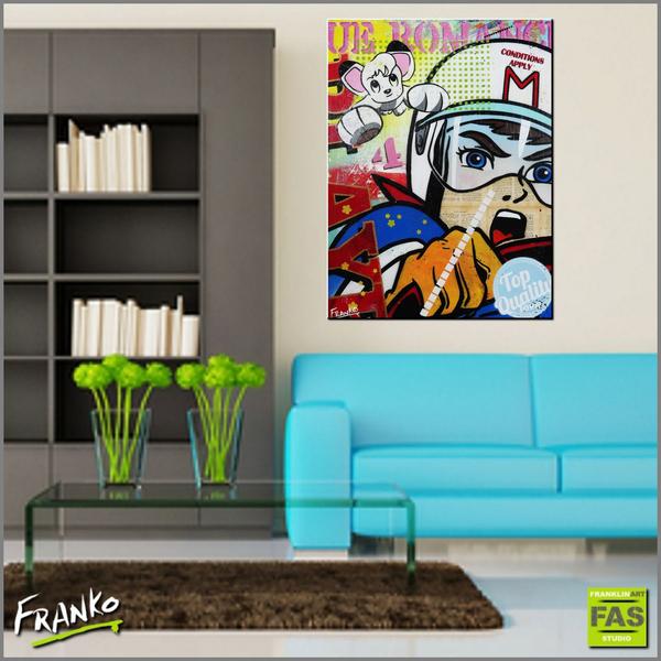600x600 Speed Zone 75cm X 100cm Speed Racer Vintage Book Pop Art Painting - Speed Racer Painting