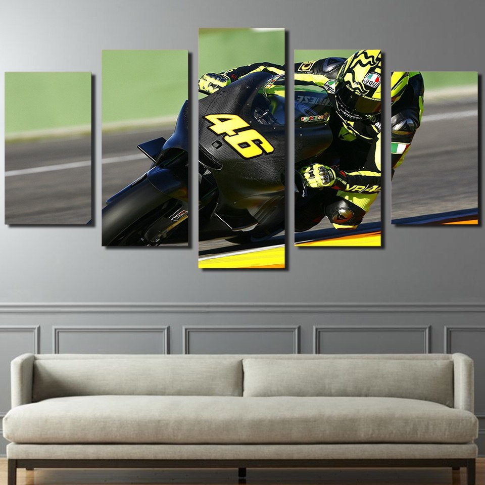 960x960 5piece Wall Painting Motorcycle Speed Racer No.46 Painting Framed - Speed Racer Painting