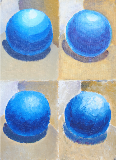 489x673 Application Of Acrylic Paint To Create Sphere - Sphere Painting