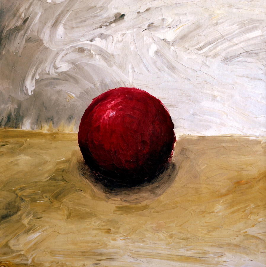 898x900 Red Sphere Painting By Michelle Calkins - Sphere Painting