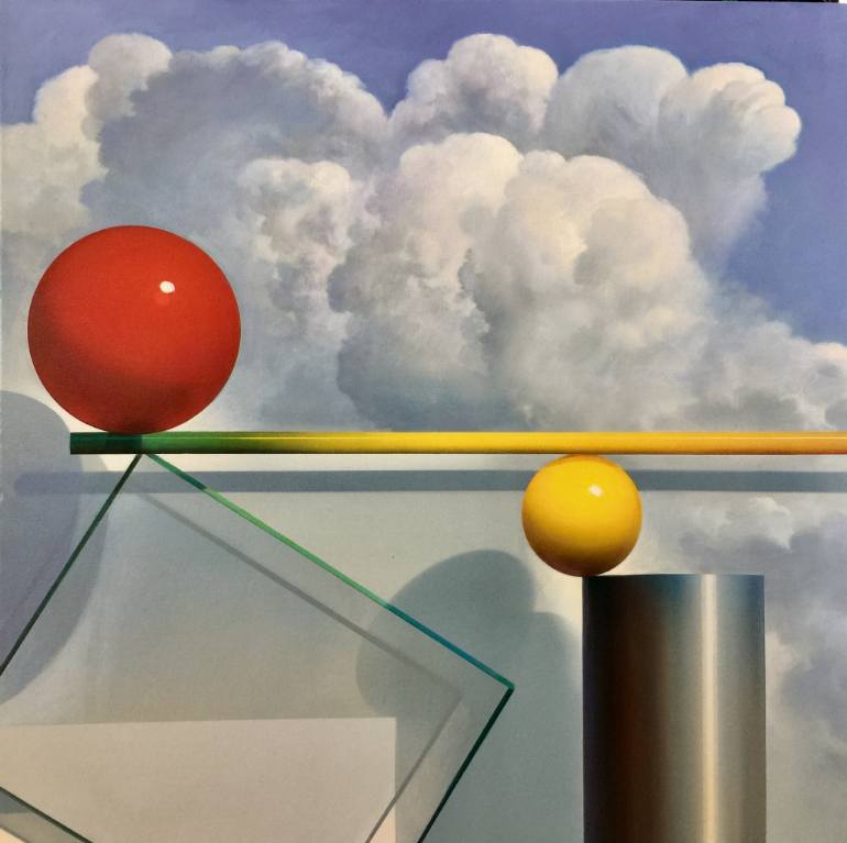 770x767 Saatchi Art Yasami Illusion Of Balancing Act With A Sphere - Sphere Painting