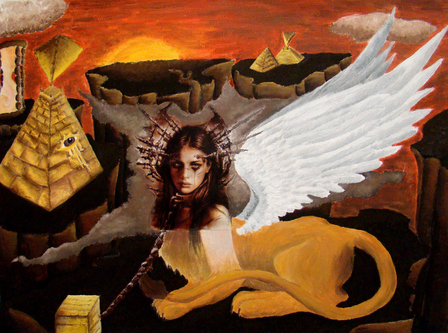 900x668 Old Built Sphinx Painting By Statusawesome - Sphinx Painting