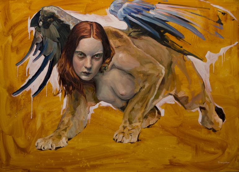770x555 Saatchi Art Sphinx Painting By Oleksii Gnievyshev - Sphinx Painting