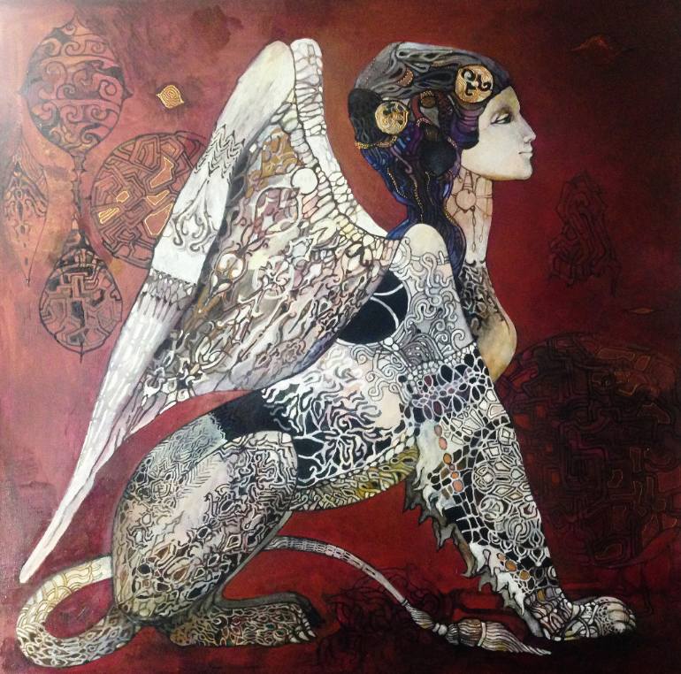 770x762 Saatchi Art Sphinx Painting By Olga Zelinskaya - Sphinx Painting