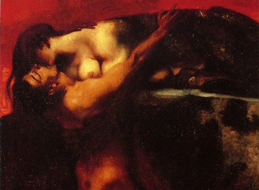 900x660 The Kiss Of The Sphinx - Sphinx Painting