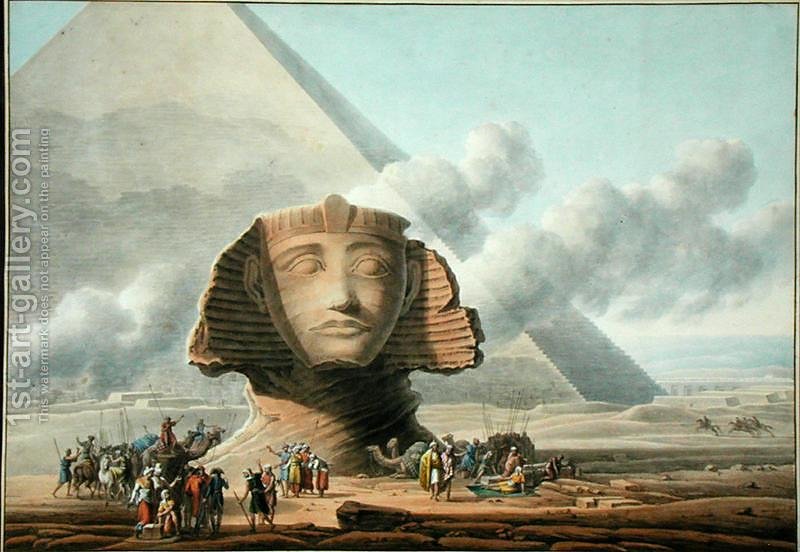 800x552 View Of The Head Of The Sphinx And The Pyramid Of Khafre, C.1790 - Sphinx Painting