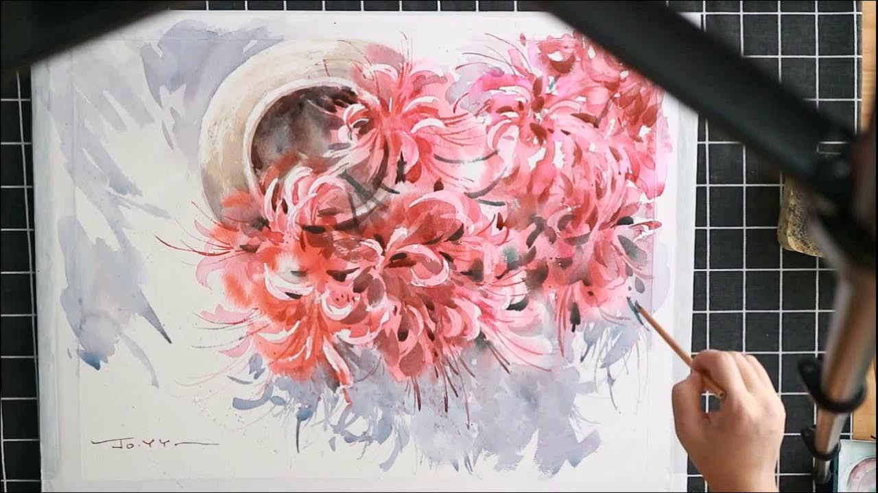 1280x720 Painting Flower Spider Lily - Spider Lily Painting