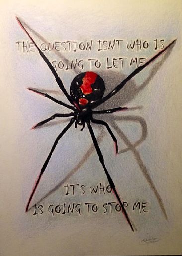 366x514 Red Back Spider - Spider Painting