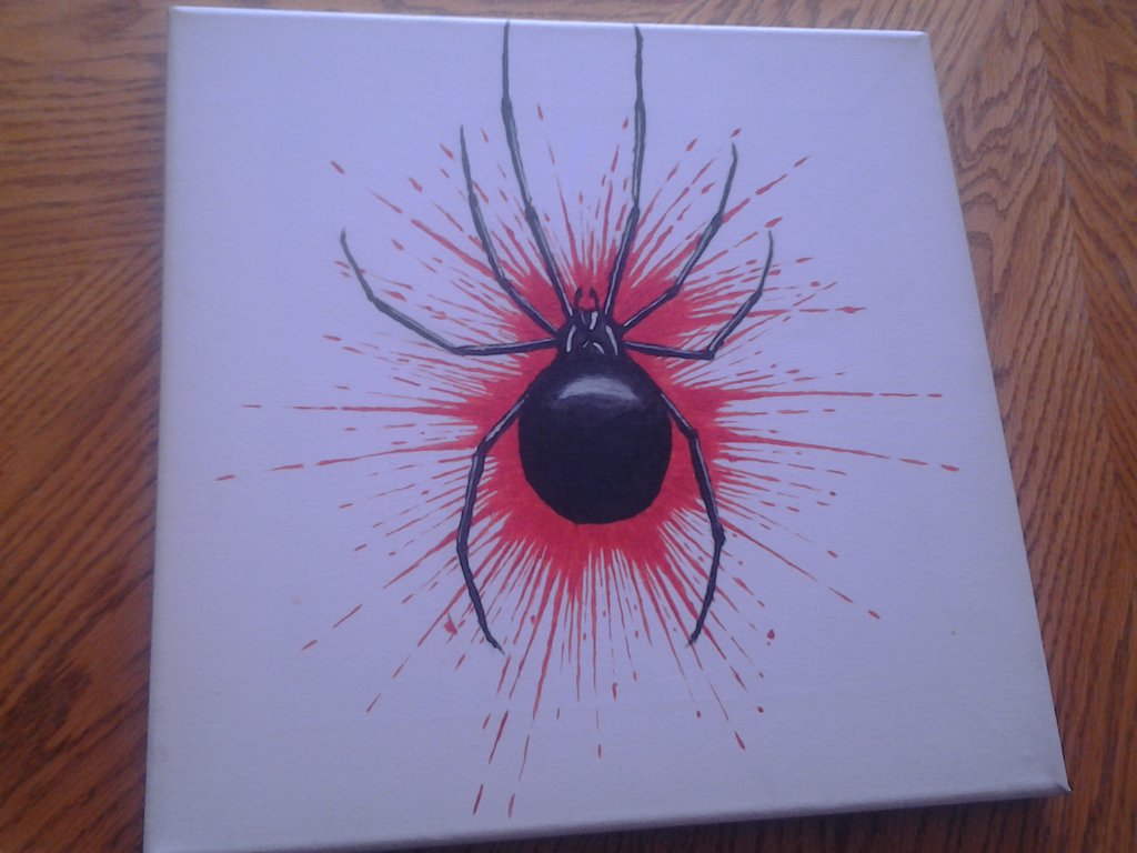 1024x768 Spider Splat Painting By Zak Kuun - Spider Painting