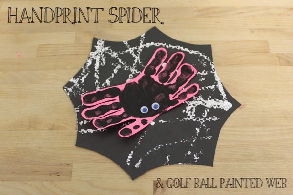 600x400 Handprint Spiders Amp Golf Ball Painted Webs - Spider Web Painting