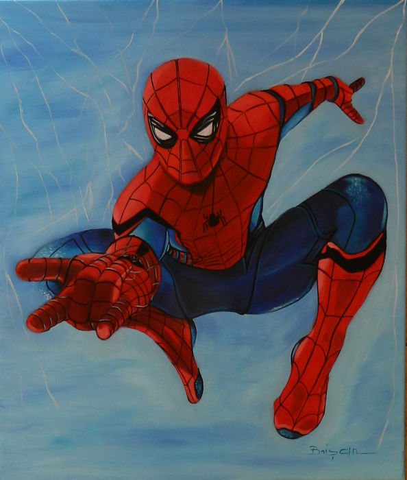 Spiderman Canvas Painting at PaintingValley.com | Explore collection of ...