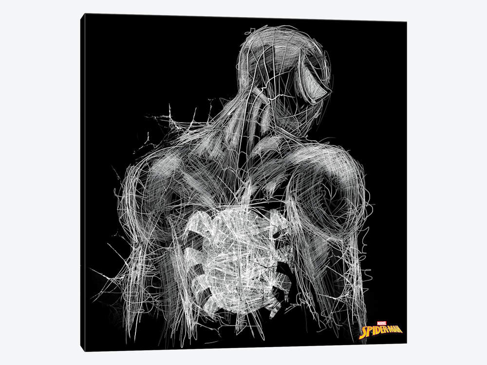 1000x750 Marvel's Spider Man Sketch Of Spider Man's Ba Marvel Comics - Spiderman Canvas Painting