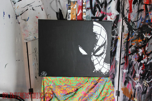 500x333 Spider Man Face, Pop Art Painting - Spiderman Canvas Painting