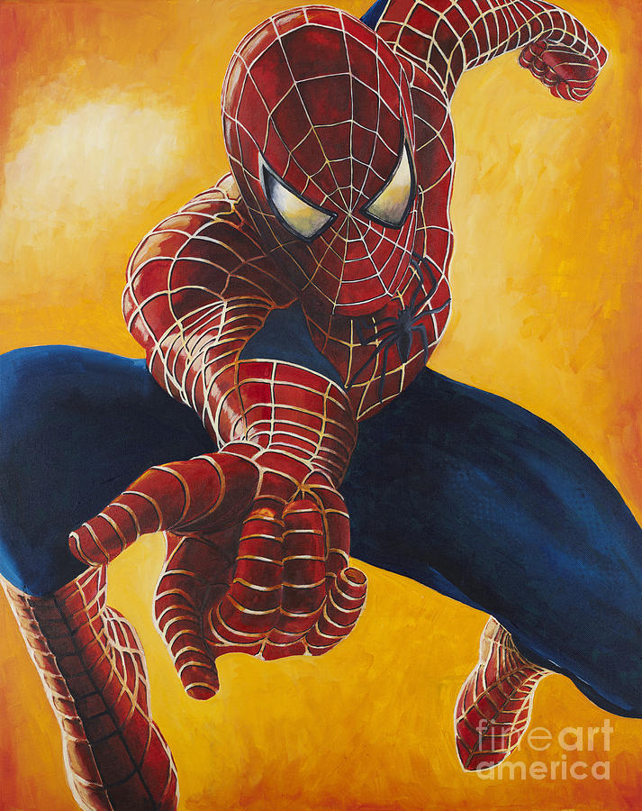 713x900 Spiderman Painting By Gary Doak - Spiderman Canvas Painting