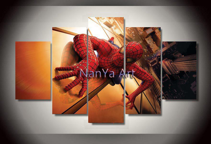 880x604 Spiderman Canvas 5 Pieces Home Mancave Art - Spiderman Canvas Painting