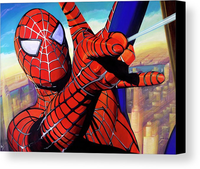 678x575 The Amazing Spiderman Canvas Print Canvas Art By Gary Destefano - Spiderman Canvas Painting