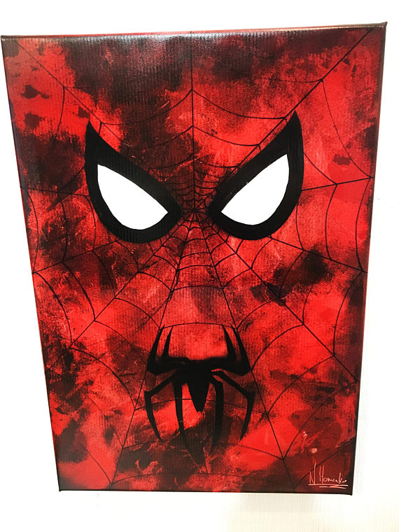 570x760 Spiderman Painting Spiderman Art Spiderman Gift Dc Art Comics - Spiderman Painting