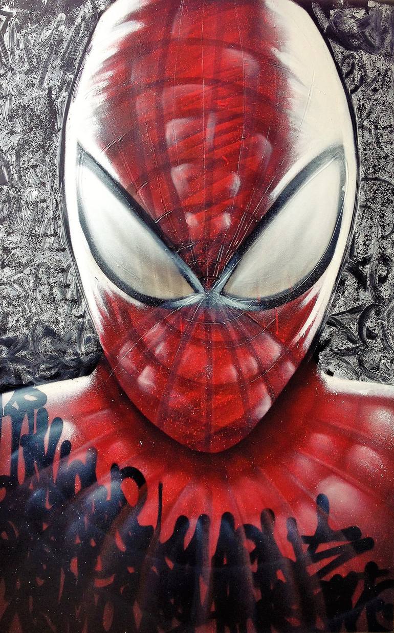 770x1238 Saatchi Art Spiderman Painting By Mickael Bereriche - Spiderman Painting