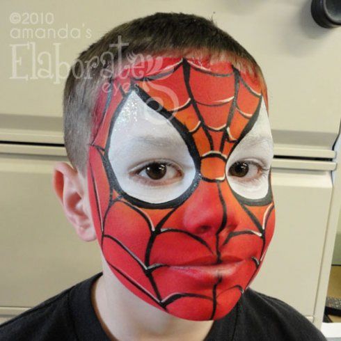 490x490 Spiderman Always A Hit With The Boys. I Do A Half Face Which Is - Spiderman Painting For Kids