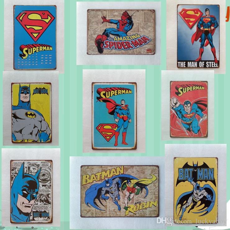 740x740 Low Moq Superhero Superman Batman Spiderman Vintage Home Bar Pub - Spiderman Painting Games