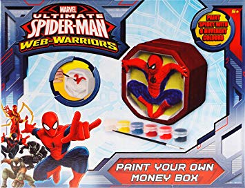 355x272 Marvel Spiderman Paint Your Own Money Box - Spiderman Painting Games