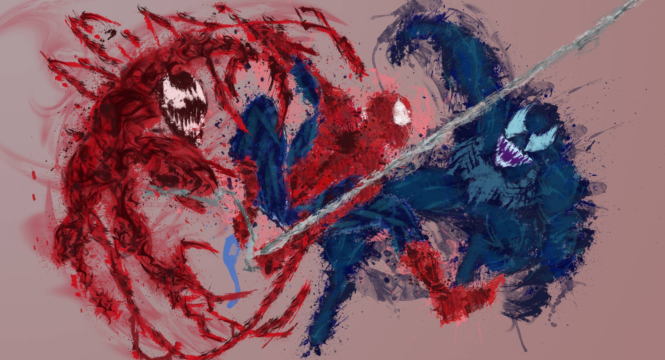2777x1503 Spider Man, Venom, And Carnage Spread That I Made In Photoshop - Spiderman Painting Games
