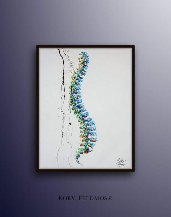 570x724 Spine Art Vertebrae Painting 40 Oil Painting On Canvas - Spine Painting