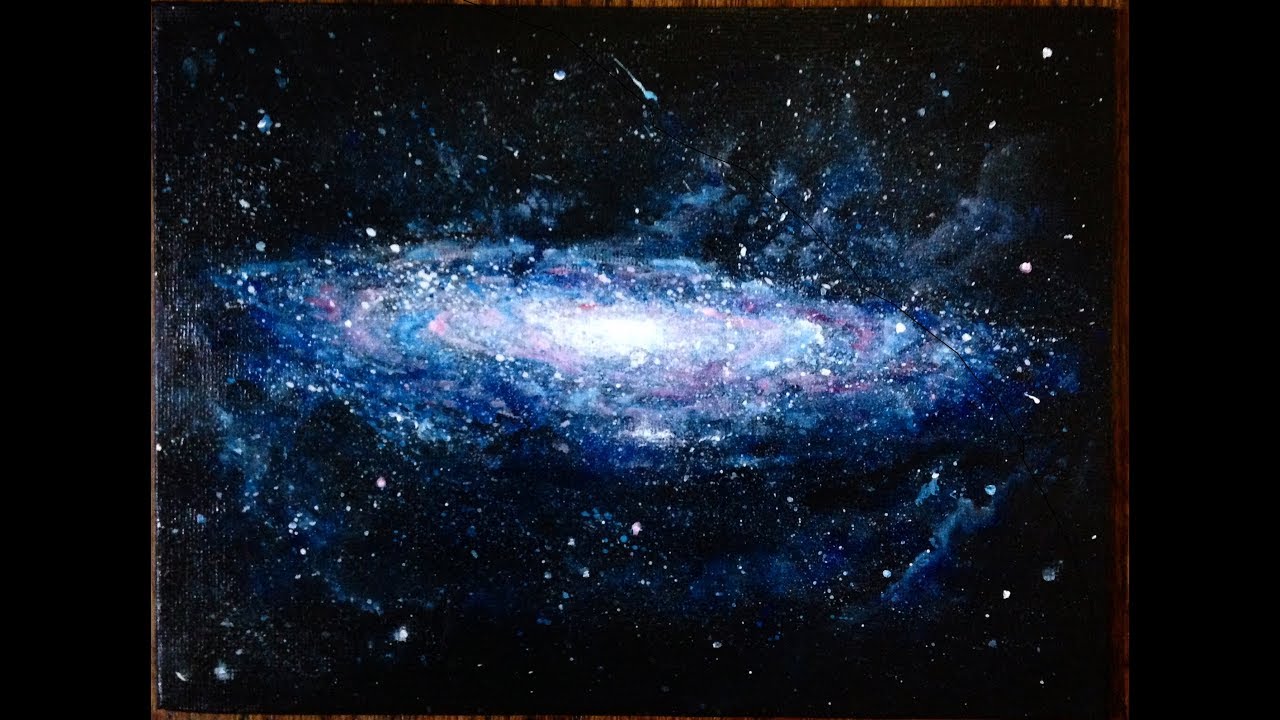 1280x720 Galaxy Painting - Spiral Galaxy Painting