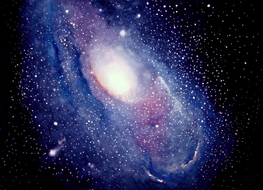 900x653 Andromeda Galaxy Painting By Allison Ashton - Spiral Galaxy Painting